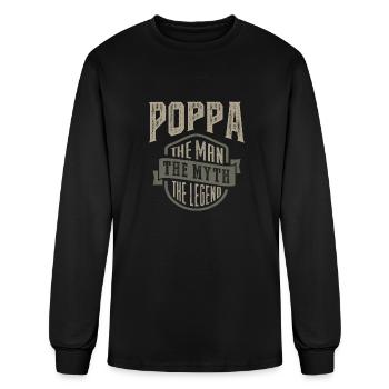 Poppa The Legend - Men's Long Sleeve T-Shirt - black - Front