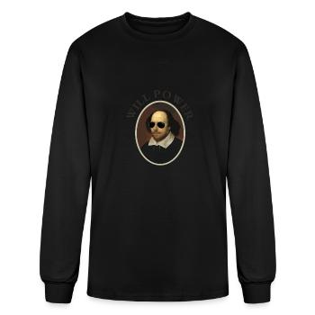William Shakespeare Classic Quote Will Power - T-shirt à manches longues Homme - noir - Devant