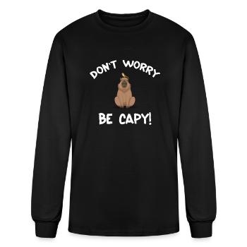 Don't worry be capy! - Men's Long Sleeve T-Shirt - black - Front