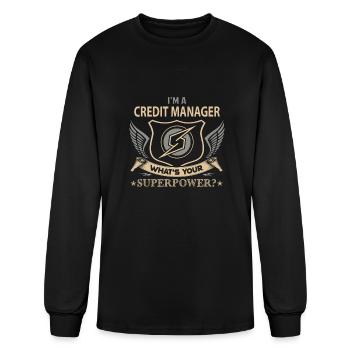 Credit Manager T Shirt - Superpower Job Gift Item - Men's Long Sleeve T-Shirt - black - Front