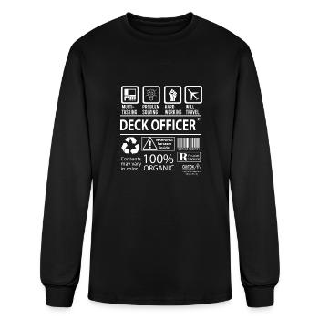 Deck Officer T Shirt - Multitasking Job Gift Item - Men's Long Sleeve T-Shirt - black - Front