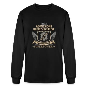 Admissions Representative T Shirt - Superpower Job - Men's Long Sleeve T-Shirt - black - Front