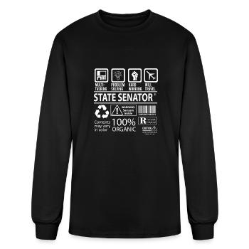 State Senator T Shirt - Multitasking Job Gift Item - Men's Long Sleeve T-Shirt - black - Front