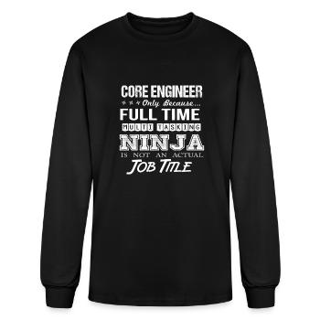 Core Engineer T Shirt - Multitasking Ninja Job Gif - Men's Long Sleeve T-Shirt - black - Front