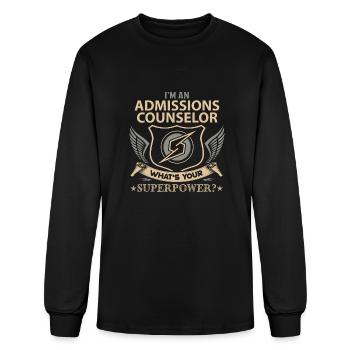 Admissions Counselor T Shirt - Superpower Job Gift - Men's Long Sleeve T-Shirt - black - Front
