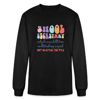 School secretary - Men's Long Sleeve T-Shirt - black - Front