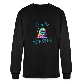 Cute Cuddle Monster - Men's Long Sleeve T-Shirt - black - Front