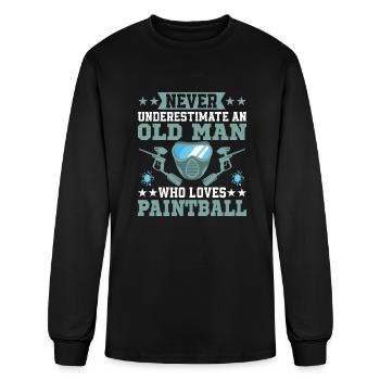 Old Man Who Loves Paintball Paintballer Tactical P - Men's Long Sleeve T-Shirt - black - Front