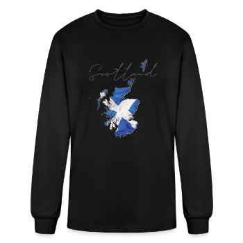 Drapeau de l’Écosse en Écosse Carte EN - T-shirt à manches longues Homme - noir - Devant