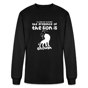 Lion Lovers : The Presence Of The Lion Is Enough - Men's Long Sleeve T-Shirt - black - Front