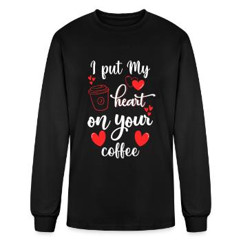 Barista Milk Foam Portafilter - Men's Long Sleeve T-Shirt - black - Front
