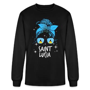 Saint Lucia - Men's Long Sleeve T-Shirt - black - Front