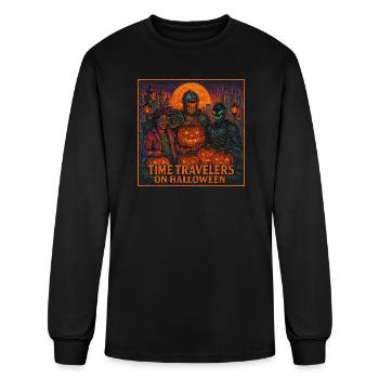 Time Travelers on Halloween - Men's Long Sleeve T-Shirt - black - Front