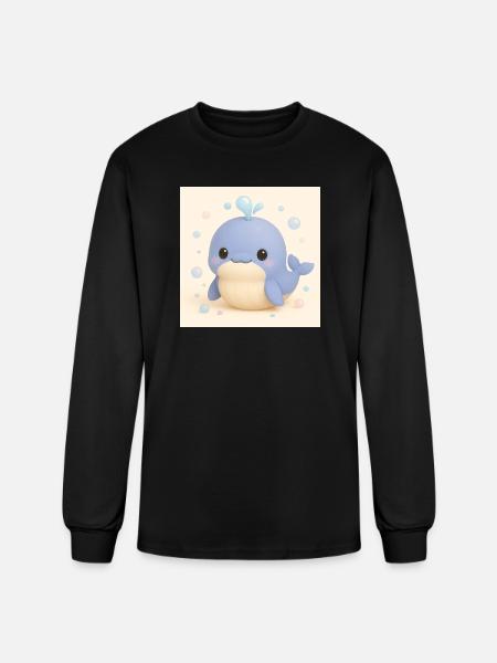Bubble Whale - Men's Long Sleeve T-Shirt - black