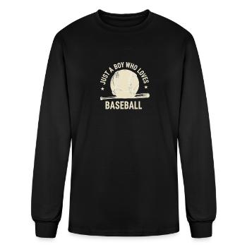 Just a Boy Who Loves Baseball - Men's Long Sleeve T-Shirt - black - Front