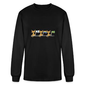 Cats demonstrate flag cat rights - Men's Long Sleeve T-Shirt - black - Front