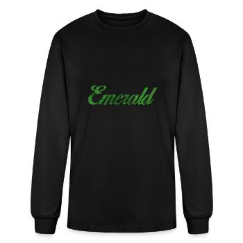 Emerald Stylized Text - Men's Long Sleeve T-Shirt - black - Front