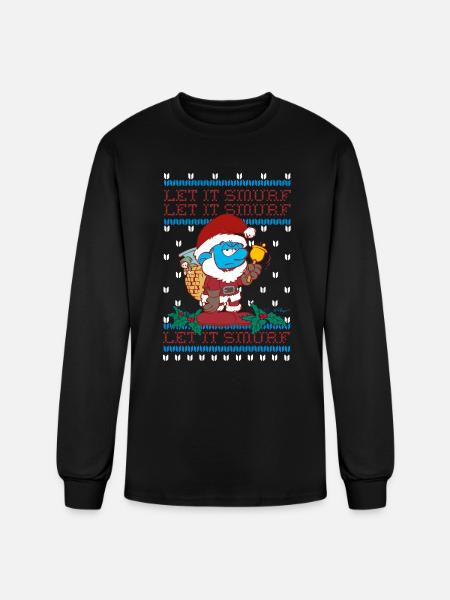 The Smurfs Papa Smurf Let It Smurf - Men's Long Sleeve T-Shirt - black