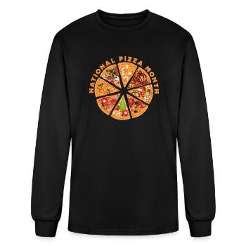 National Pizza Month - Men's Long Sleeve T-Shirt - black - Front