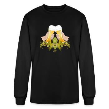 two filled beer glasses Cheers to toast - Men's Long Sleeve T-Shirt - black - Front