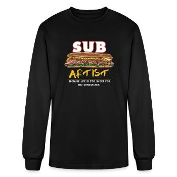 DESIGNSub Sandwich Maker Sub Artist Gift - Men's Long Sleeve T-Shirt - black - Front