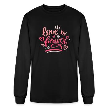 family couple - Love is forever - Men's Long Sleeve T-Shirt - black - Front