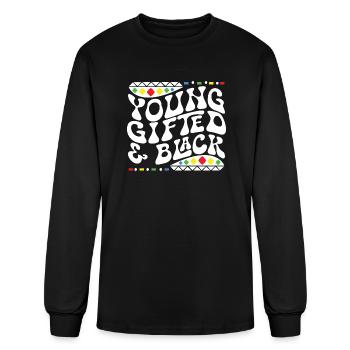 African American - Men's Long Sleeve T-Shirt - black - Front