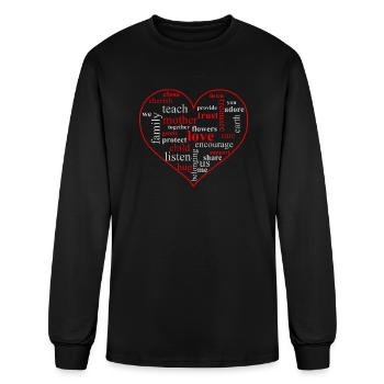Family Love Heart - Men's Long Sleeve T-Shirt - black - Front