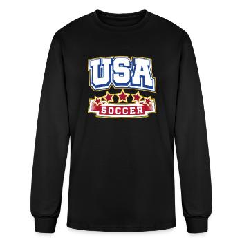 USA Soccer Ball American Soccer Fansshirt - Men's Long Sleeve T-Shirt - black - Front