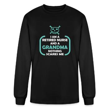 I Am A Retired Nurse Grandma - Men's Long Sleeve T-Shirt - black - Front