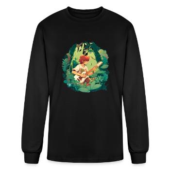 Melodic Maestro: Masterful Guitarist in Action - Men's Long Sleeve T-Shirt - black - Front