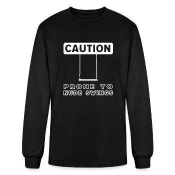 Attention Sujet aux balançoires nues Balançoire Balançoire drôle d’ambiance - T-shirt à manches longues Homme - noir - Devant