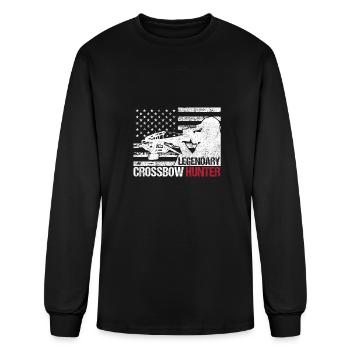 Chasseur légendaire d’arbalète chassant le shir à manches longues - T-shirt à manches longues Homme - noir - Devant