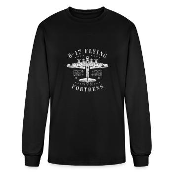 B-17 Flying Fortress Vintage Wwii Aircraft B-17 Bo - Men's Long Sleeve T-Shirt - black - Front