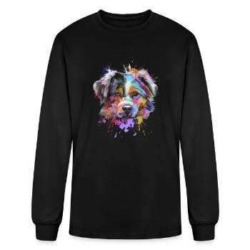 Splash Art Australian Shepherd - Men's Long Sleeve T-Shirt - black - Front