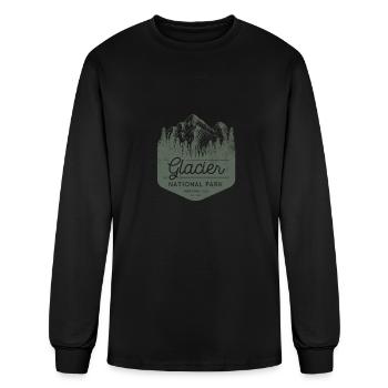 Glacier National Park Randonnée Montana - T-shirt à manches longues Homme - noir - Devant