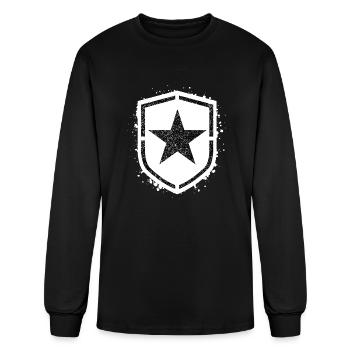 Sponge stencil Star inside shild - Men's Long Sleeve T-Shirt - black - Front
