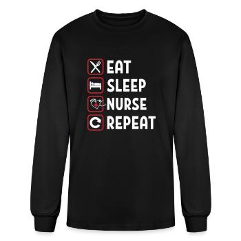 Eat Sleep Nurse Repeat - Men's Long Sleeve T-Shirt - black - Front