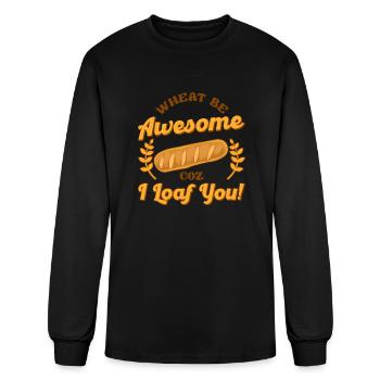 Bread Baking Bakery Pastry Loaf Bread Baker Wheat - Men's Long Sleeve T-Shirt - black - Front