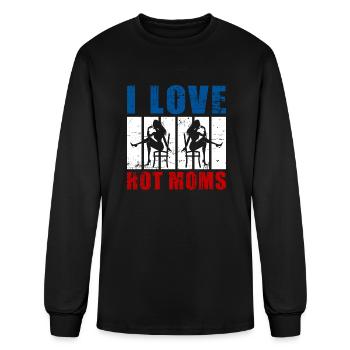 I Love Hot Moms Vintage Distressed I Love Moms - Men's Long Sleeve T-Shirt - black - Front