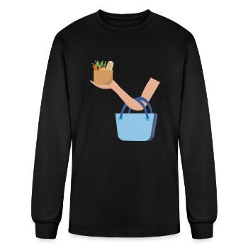 SHOP BAG ILLUSTRATION - Men's Long Sleeve T-Shirt - black - Front