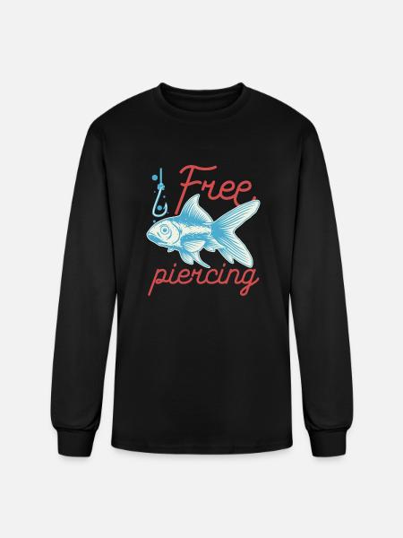Fishing Free Piercing - Men's Long Sleeve T-Shirt - black
