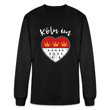 Carnaval Cologne Jeck in heart Kölle Alaaf Kölsch - T-shirt à manches longues Homme - noir - Devant