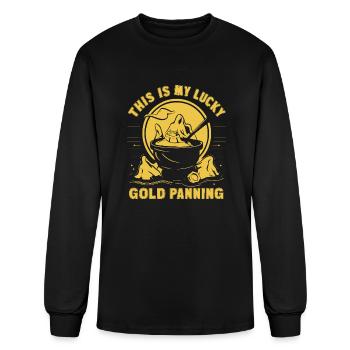 This Is My Lucky Gold Panning Shirt - Men's Long Sleeve T-Shirt - black - Front