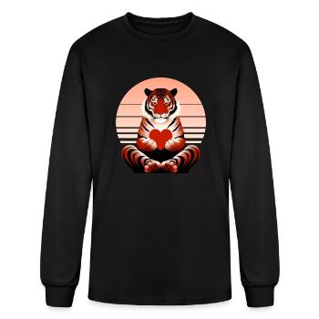 Tiger with Heart - Men's Long Sleeve T-Shirt - black - Front