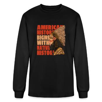 Native Americans History - Men's Long Sleeve T-Shirt - black - Front