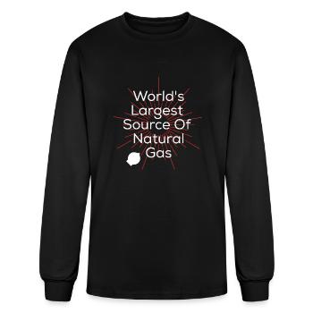 World s Largest Source Of Natural Gas - Men's Long Sleeve T-Shirt - black - Front