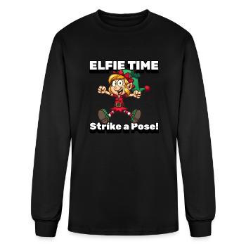 Elfie time - Strike a pose! - Men's Long Sleeve T-Shirt - black - Front