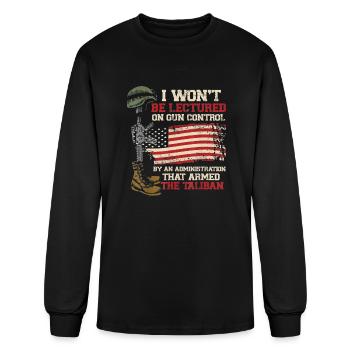 I Won't Be Lectured On Gun Control - Men's Long Sleeve T-Shirt - black - Front