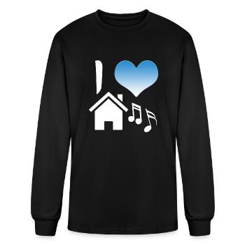 I Love House Music heart house music Valentines - Men's Long Sleeve T-Shirt - black - Front